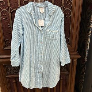 Abella Blue Striped Pajama Shirt